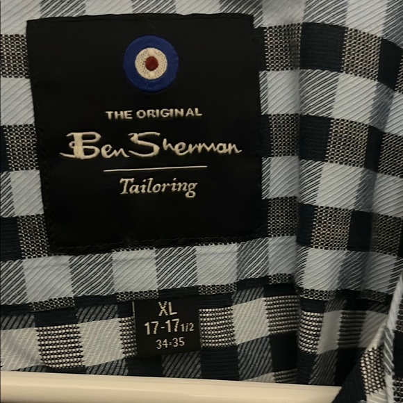 Ben Sherman Black and Blue Checkered Button Down Shirt - Picture 2 of 2